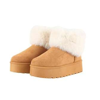 READYSALTED Women's Suede Snow Boots Fashionable Comfortable Slip Resistant Boots Women's Plush Warm Lined Ankle Boots
