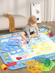 Reusable Magic Doodle Mat And Water Drawing Canvas For Kids - Mess-Free Painting Fun, Portable Art Playset, Educational Toy With Alphabet And Numbers Design