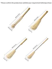 1pc/2pcs Wooden Handle Bottle Cleaning Brush, Nylon Bristle Long Handle Cup Brush For Kitchen & Dining Room