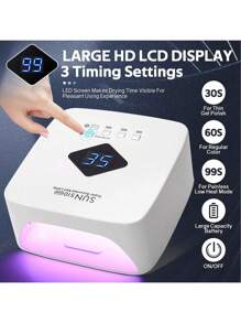 Cordless UV LED Nail Lamp With 30 Beads Rechargeable Professional Nail Dryer With 3 Timer Settings For Home And Salon Use - Xem 2