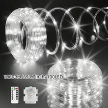 1 Bộ 3 Đèn tuýp hộp pin AA, Điều khiển từ xa 8 chức năng, Đèn trang trí không khí, Đèn trang trí sân trong và ngoài trời cho lều cắm trại, Đèn trang trí ngày lễ (Đèn 50/100/200) - 8 chế độ - Xem 16