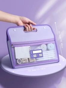 A4 手持式折叠式学生文件夹，有 13 个分区，主题分隔符，用于存放作业、考试、文件和学校用品 - 彩色 - 查看 2