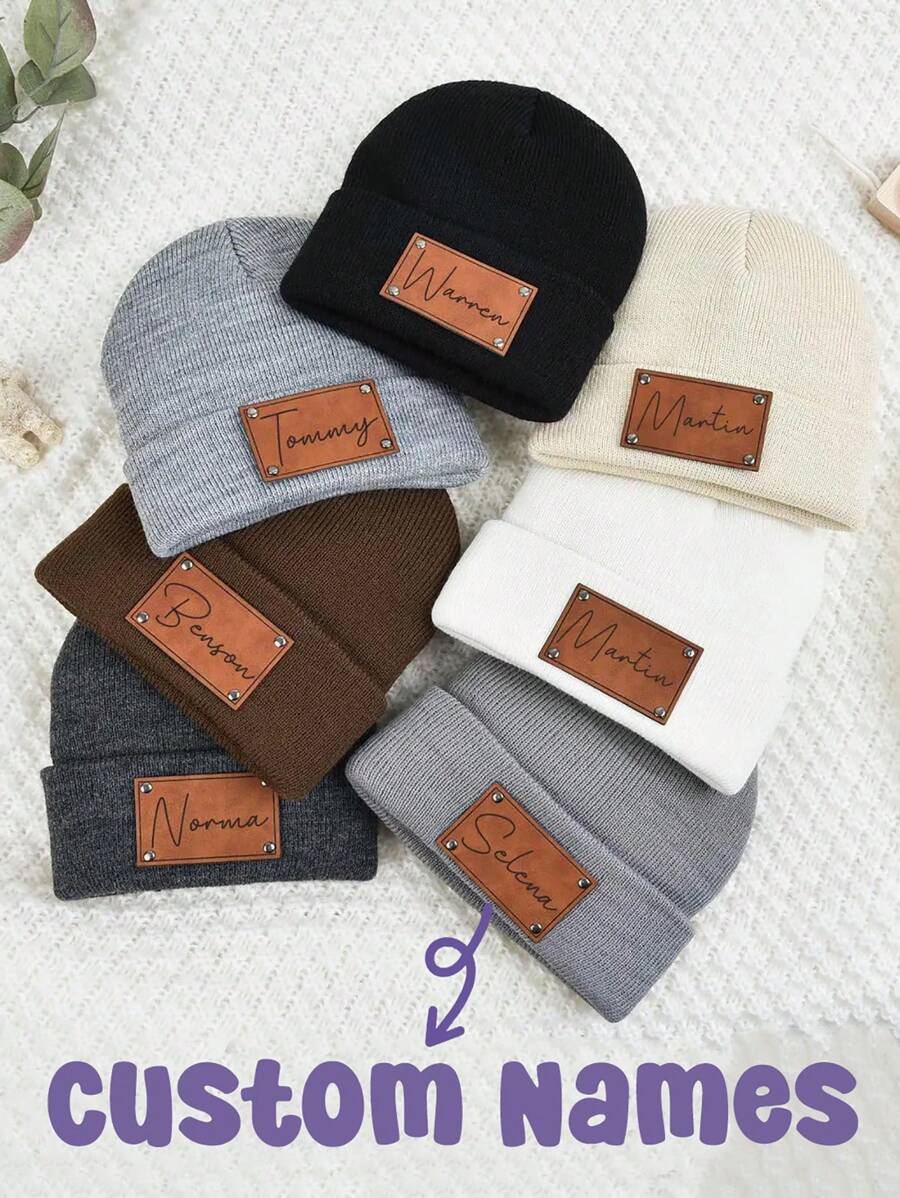 Name Beanie, Custom Newborn Infant Toddler Kids Youth Child Hat Adult, Vegan Leather Patch, Custom Baby Beanie, Knit Hat, Newborn Infant Toddler Kids Youth Child Adult, Slouchy, Personalized Name Engraved Matching Beanie, Newborn Baby Beanies, Leather Patch Beanies For Baby Personalized, Beanies For Babies, Infant Beanie With Name, Kid Knitted Hat, Baby Shower Gift, Personalized Gifts, Wedding Party Gifts Back To School Winter Gift Ideas Boy Girl Valentine's Day Multi-Functional,Ornamental,Letter Exquisite,Stylish,Baby Fashion,Soft Squishy,Colorful,Cute Kawaii Adorable Unique,Customized Treasurefinds,Baby Gifts,Cutebaby For Children's Day,Customized Kids Hats, Gloves And Scarves,Easy Comfort
