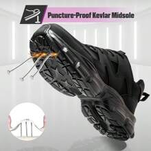 Women's Safety Shoes, Anti-Crush Anti-Puncture Welding Work Shoes, Safety Boots, Steel-Toe Waterproof Breathable Safety Shoes, Work Shoes, Hiking Athletic Boots, Breathable Comfortable Anti-Slip Shock Absorbing