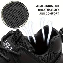 Women's Safety Shoes, Anti-Crush Anti-Puncture Welding Work Shoes, Safety Boots, Steel-Toe Waterproof Breathable Safety Shoes, Work Shoes, Hiking Athletic Boots, Breathable Comfortable Anti-Slip Shock Absorbing