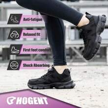 Women's Safety Shoes, Anti-Crush Anti-Puncture Welding Work Shoes, Safety Boots, Steel-Toe Waterproof Breathable Safety Shoes, Work Shoes, Hiking Athletic Boots, Breathable Comfortable Anti-Slip Shock Absorbing