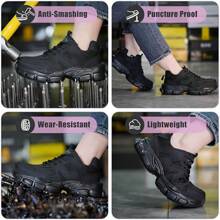 Women's Safety Shoes, Anti-Crush Anti-Puncture Welding Work Shoes, Safety Boots, Steel-Toe Waterproof Breathable Safety Shoes, Work Shoes, Hiking Athletic Boots, Breathable Comfortable Anti-Slip Shock Absorbing