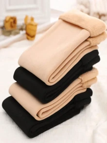 Unisex Winter Warm Socks - Thick Insulation Layer, Moisture-Wicking, Mid-Calf Length, Suitable For Skiing, Snowboarding, Hiking - Solid Color Design, Hand/Machine Washable, Essential Winter Accessory, Warm Gear, Simple & Comfortable Fit - Multicolor - View 10