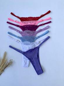 Kit With 4 Panties With Double Lace Thong Adjustment Women's Lingerie Intimate Fashion Wholesale - Nhiều màu - Xem 8