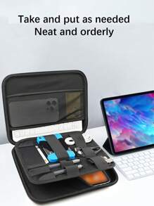 硬壳多功能电脑手提包适用于 11 英寸/13 英寸 iPad 平板电脑、电缆、鼠标、键盘、手写笔和其他数码配件的存储和保护 - 彩色 - 查看 5