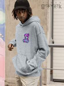 Sweatshirt Bear Streetwear Oversize Style Cute Bear CANGURU 2525 GEEK FLUX - 灰色 - 查看 4
