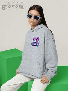 Sweatshirt Bear Streetwear Oversize Style Cute Bear CANGURU 2525 GEEK FLUX - 灰色 - 查看 6