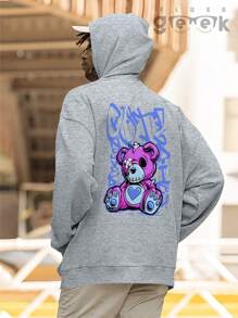 Sweatshirt Bear Streetwear Oversize Style Cute Bear CANGURU 2525 GEEK FLUX - 灰色 - 查看 5