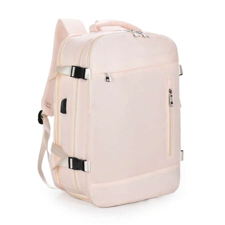 Business Travel Backpack Multi-Functional Reinforced Laptop Backpack Viral Large Multifunctional Travel Bag Suitcase Carry-On Backpack UNISEX TRAVEL NYLON WATERPROOF WITH USB 40LITERS - Màu be - Xem 1