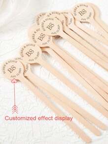 20pcs/50pcs/100pcs Wooden Round Drink Stirrers, Bamboo Cocktail Sticks, Wedding Decorations, Customizable Cocktail Mixing Sticks For Bars, Beverage Mixing, Bachelor Parties