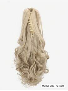 Haarverlängerung mit Klammer, Pferdeschwanz-Accessoire, schwarz, hellbraun, schokoladenbraun, Mehrfarbig, 12 Zoll, tiefe Welle, hitzebeständige Kunstfaser, synthetischer Pferdeschwanz-Haarschmuck, lockiges Haar für Frauen, für den täglichen Gebrauch, Cosplay, Weihnachten, Musikfestival, Karneval, Feiertage, Party und chinesisches Neujahrsfest als Geschenk verwendbar