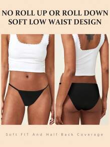 Bộ 6 chiếc quần lót bikini dây mảnh nhiều màu sắc dành cho nữ, cạp thấp, kiểu cắt cao, chất liệu co giãn, cỡ S-XXL. - Nhiều màu - Xem 3