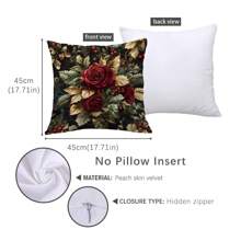 1 Stück 18"X18" elegante vintage Rose Deko Kissenbezug (einseitiger Muster), geeignet für Heimdekoration, Sofa, Bett oder Fenstersitzauflage (Kissenfüllung nicht enthalten)