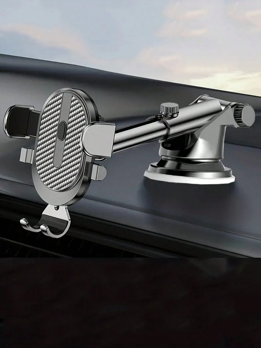 Car Phone Holder, Suction Cup Mount Adjustable 360 Degree Rotation Multi-Function Phone Stand For Car Navigation - Black - View 1