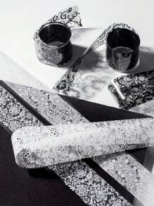 Beautizon Nailartlab 10 件装蕾丝花朵指甲饰品贴花 DIY 艺术哥特式风格深色指甲装饰贴纸 - 彩色 - 查看 7