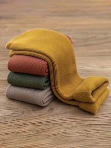 4 Pasang Kaos Kaki Sepatu Bot Salju Lembut dan Hangat, Kasual & Nyaman dengan Lapisan Wol untuk Pemakaian di Lantai Musim Dingin, Musim Gugur - MultiWarna - View 2