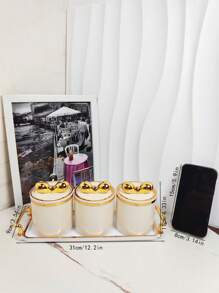 1 zestaw uszczelnionych słoików z tacką, codzienne artykuły gospodarstwa domowego