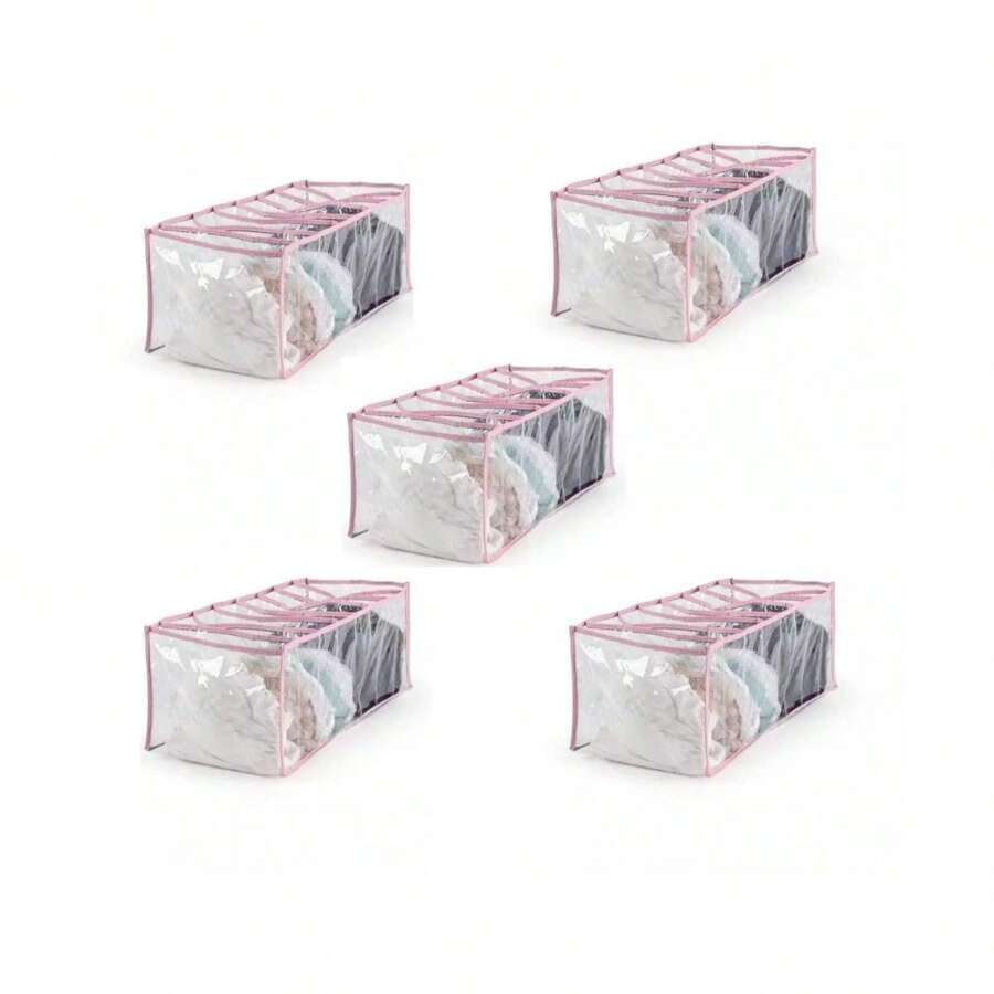 Kit With 5 Drawer Organizers - Baby Clothes, Underwear And Panties - 淺粉色 - 查看 1