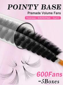 CoMango 600fans 预制卷睫毛延长 手工制作天然长茎睫毛 3D/6D/10D/12D/14D/16D 8-15mm 仿貂毛睫毛延长 睫毛簇、睫毛簇、单根睫毛、睫毛、假睫毛 - C - 查看 2