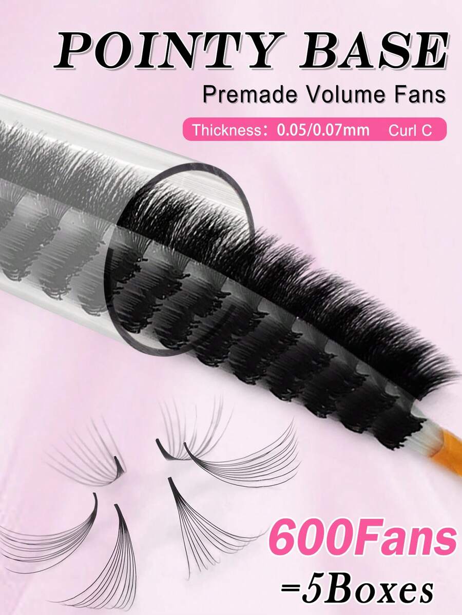 CoMango 600fans 预制卷睫毛延长 手工制作天然长茎睫毛 3D/6D/10D/12D/14D/16D 8-15mm 仿貂毛睫毛延长 睫毛簇、睫毛簇、单根睫毛、睫毛、假睫毛