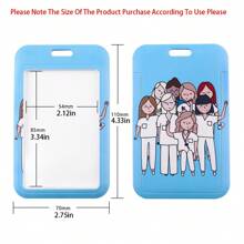 1入卡通實習醫生設計手機吊飾帶卡片套,適用於公車卡,身份證,工卡和校園卡,裝飾配件 - 彩色 - 查看 7