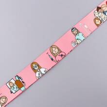 1入卡通實習醫生設計手機吊飾帶卡片套,適用於公車卡,身份證,工卡和校園卡,裝飾配件 - 彩色 - 查看 3