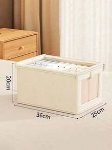 1入組布質衣櫃可見窗口收納盒，抽屜式內衣和衣服整理盒，大尺寸，可摺疊，適用於家庭使用