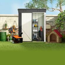 Bealife 5' X 3' Outdoor Metal Shed With Locking Door, Garden Tool Shed With Vent And Pitched Roof For Garden, Patio - Grey - View 6