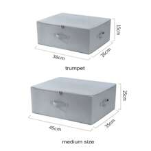 可洗布质衣物收纳盒，可折叠拉链收纳袋，防尘被子收纳盒，裙子，裤子，鞋子，牛仔裤，靴子，裙子，卧室，收纳袋，收纳袋，家居收纳，女式白色 T 恤，女式黑色裤子，女士冬装，连衣裙，女士冬装，优雅女士连衣裙，女士白衬衫，长袖，女士白色连体裤，女士春季连衣裙，女士春季服装，春季，春季服装，极简主义，夏季上衣 - 一層 - 查看 4