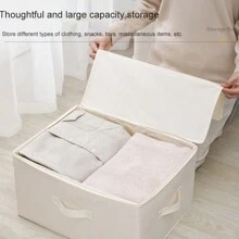 可洗布质衣物收纳盒，可折叠拉链收纳袋，防尘被子收纳盒，裙子，裤子，鞋子，牛仔裤，靴子，裙子，卧室，收纳袋，收纳袋，家居收纳，女式白色 T 恤，女式黑色裤子，女士冬装，连衣裙，女士冬装，优雅女士连衣裙，女士白衬衫，长袖，女士白色连体裤，女士春季连衣裙，女士春季服装，春季，春季服装，极简主义，夏季上衣 - 一層 - 查看 2