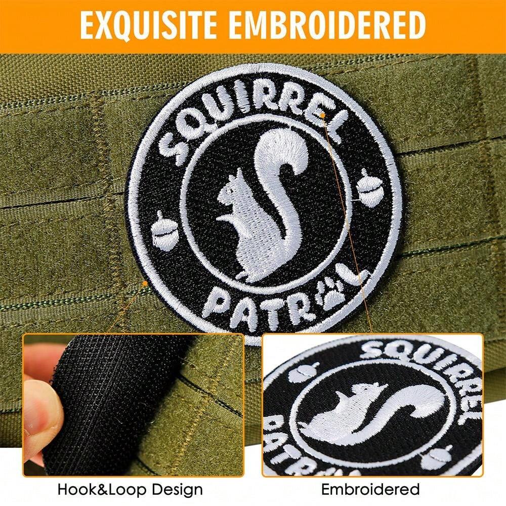 Squirrel Patrol Patch 1 Pc Funny Embroidered Animal Patch With Hook