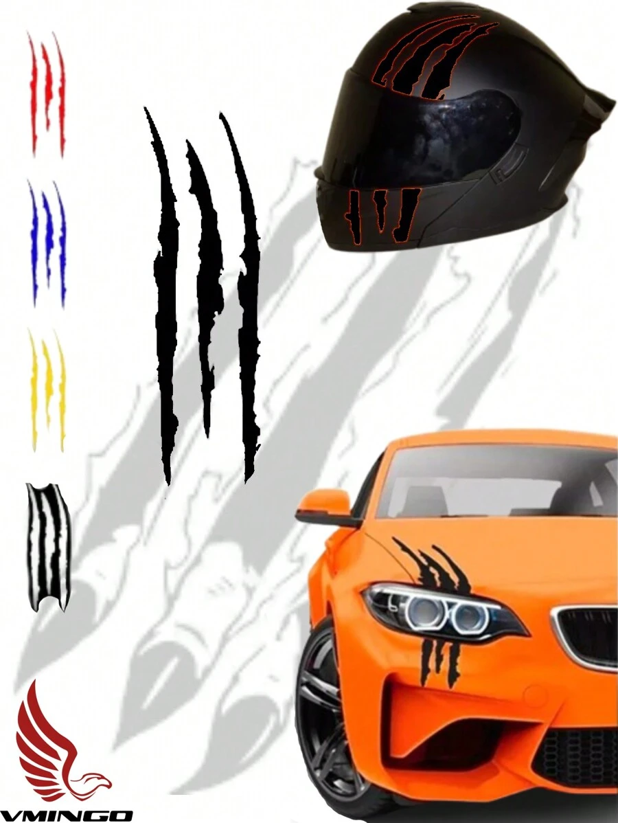 Vmingo Decal Scratch Claw Aggressive Animal Headlight Universal Auto - Black - View 1