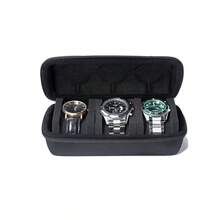 3 Fach Uhrenreiseetui mit Anti-Rutsch Kissen, tragbare Uhrenrolle Organizer für Herren und Damen, Schutzaufbewahrungsbox