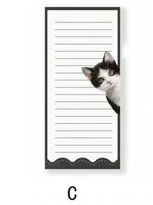 1 pieza Libreta magnética con diseño lindo de gato y perro, imán para refrigerador, bloc de notas, para listas de compras, listas de tareas, listas de regalos y recordatorios - Con respaldo magnético fuerte, bloc de notas, adecuado para el Día de San Valentín, Día del Maestro, Día de la Madre, Halloween, Navidad, temporada de regreso a clases y temporada de graduación. - Multicolor - Ver 11