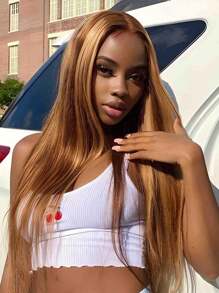 Uveous Halloween Season Red Wig Human Hair Lace Front Wigs Human Hair 13x4 200% Density Straight HD Transparent Lace Front Colored Wigs Human Hair Bright Red Human Hair Lace Front Wigs Pre Plucked For Women - S4/27 - View 3