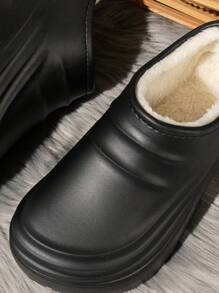 时尚纯色休闲舒适柔软厚底室内户外工作拖鞋，适合医生护士厨房通用穿着 - 黑色 - 查看 7