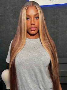 Uveous Halloween Season Red Wig Human Hair Lace Front Wigs Human Hair 13x4 200% Density Straight HD Transparent Lace Front Colored Wigs Human Hair Bright Red Human Hair Lace Front Wigs Pre Plucked For Women - S4/27 - View 7