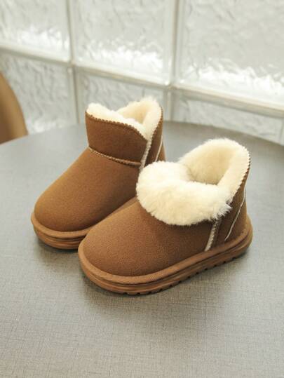 Please Purchase According To The Length Of Your Feet,A Pair Of Girls' Uggs With Fluff Lining Are A Comfortable And Stylish Children's Shoe For Fall And Winter
