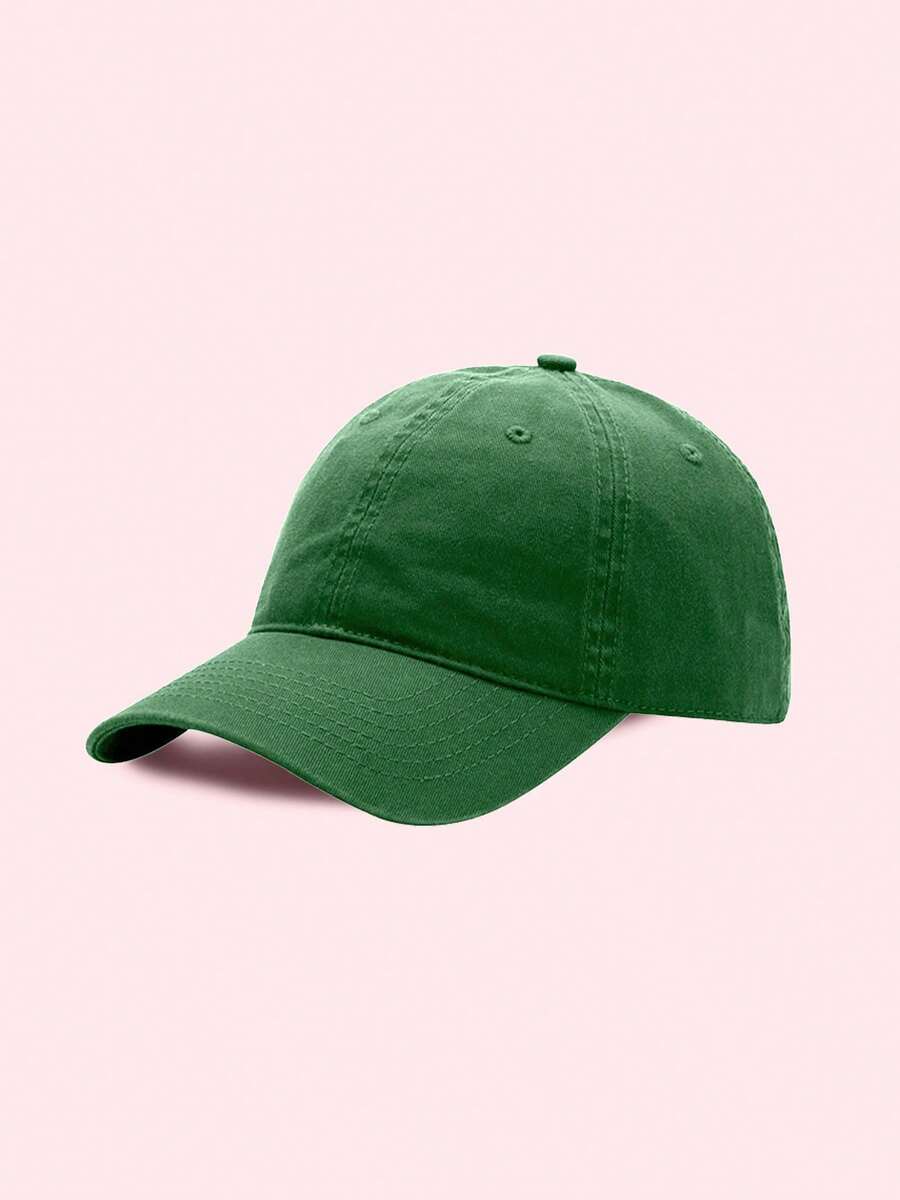 Gorra de béisbol casual color puro para hombre - Verde militar - Ver 1
