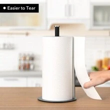 Black Paper Towel Holder Countertop - Free Standing Paper Towel Holder Stand For Bathroom And Kitchen Rolls, Non Slip Paper Towel Roll Holder, Modern Kitchen Countertop Organizer Fits Most Size Paper Roll