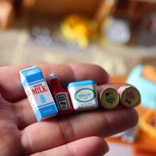 5Pcs/Set 1/12 Scale Miniature Food Set Ornament - Tomato Sauce & Iced Yogurt - DIY Miniature Kitchen/Living Room Scene Decoration - Perfect Gift Birthday Gifts Graduation