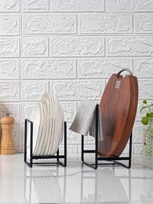 1 件金属盘子架收纳架、垂直盘子架、橱柜碗碟收纳架、厨房橱柜干燥架、厨房配件 - 彩色 - 查看 2