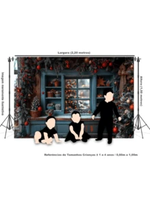 3D Sublimated Fabric Photographic Background Christmas 2.20x1.50 Horizontal - FFF-2280 - View 3