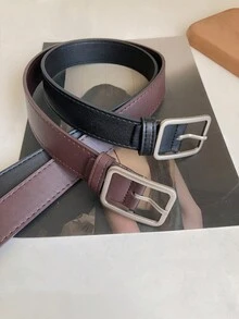 1 chiếc thắt lưng da PU cổ điển thanh lịch giản dị dành cho nữ có chi tiết thiết kế, thắt lưng denim trang trí, cạp quần rộng đơn giản màu đen, thắt lưng quần cá nhân hóa theo phong cách thẩm mỹ Ins, nữ - nhiều màu - Xem 8