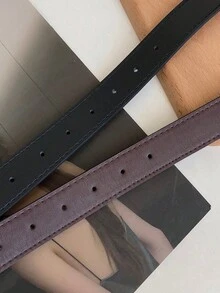 1 chiếc thắt lưng da PU cổ điển thanh lịch giản dị dành cho nữ có chi tiết thiết kế, thắt lưng denim trang trí, cạp quần rộng đơn giản màu đen, thắt lưng quần cá nhân hóa theo phong cách thẩm mỹ Ins, nữ - nhiều màu - Xem 9
